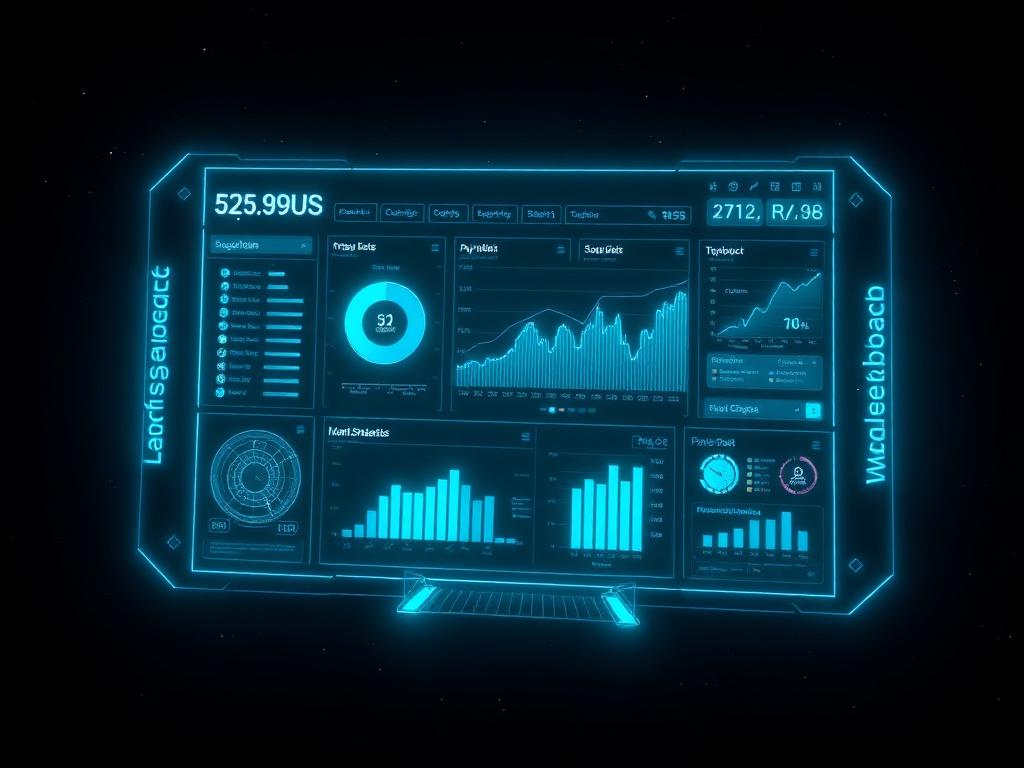Dashboard executivo holográfico